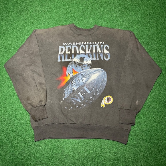 Vintage 90s Washinton Redskins FADED Large Retro Football Crewneck Sweatshirt - Picture 1 of 9